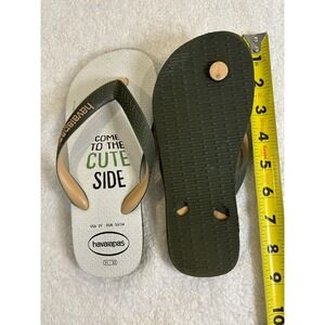 Havaianas Star Wars Baby Yoda Grogu Flip Flops Kids Size 2Y 31-32 White Green